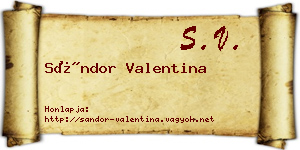 Sándor Valentina névjegykártya