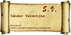 Sándor Valentina névjegykártya