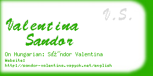 valentina sandor business card